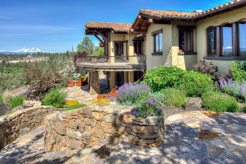 Luxury home exterior at twilight — real estate photography Bend Oregon