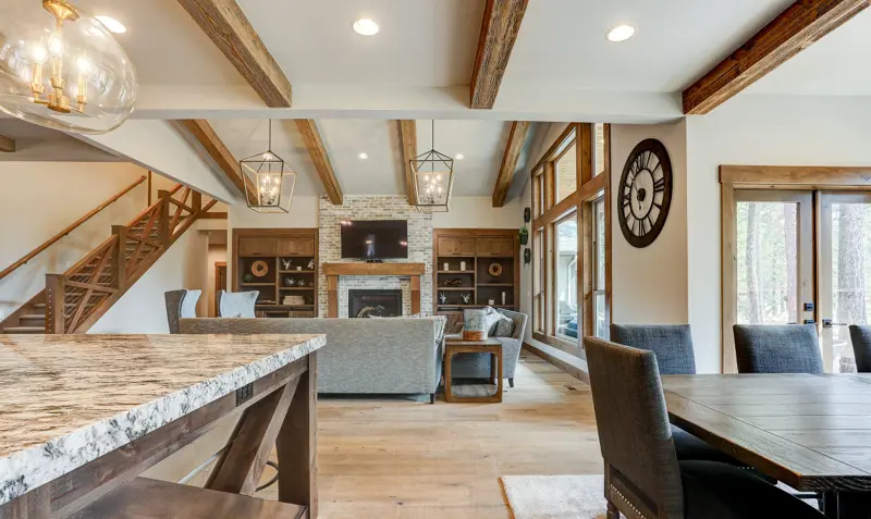 White kitchen with island — real estate listing photography Bend OR