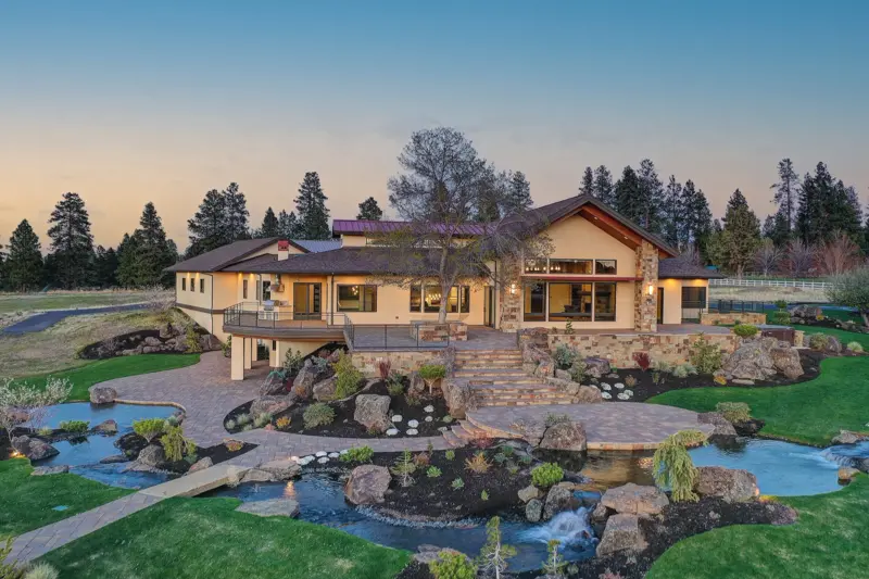Twilight exterior listing photograph — Central Oregon real estate photographer